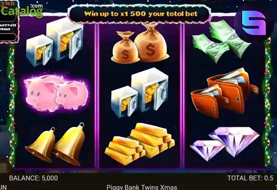 Piggy Bank Twins Xmas